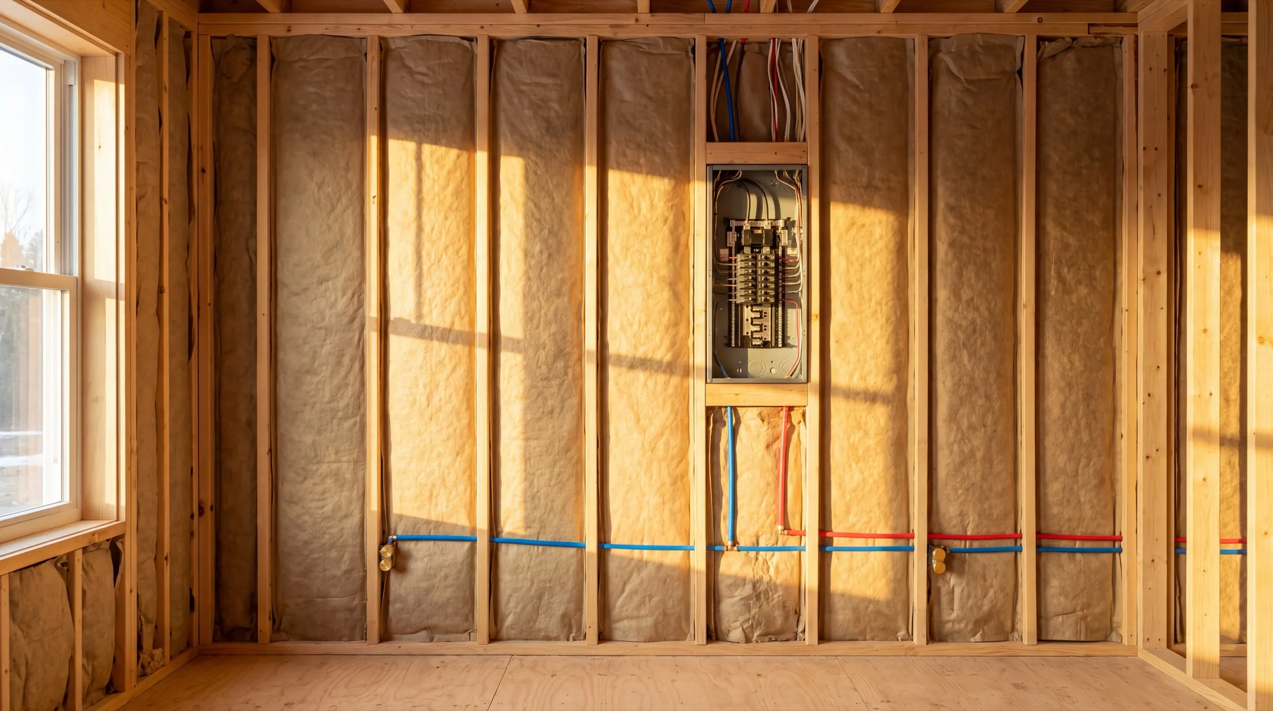 plumbing and electrical rough-in for a Gardiner ADU