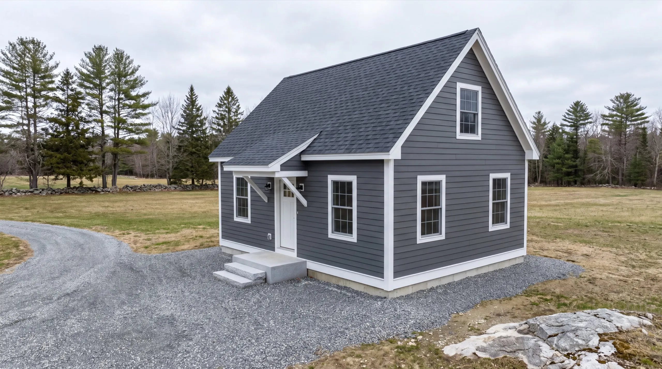 standalone ADU under construction on a Litchfield farm lot