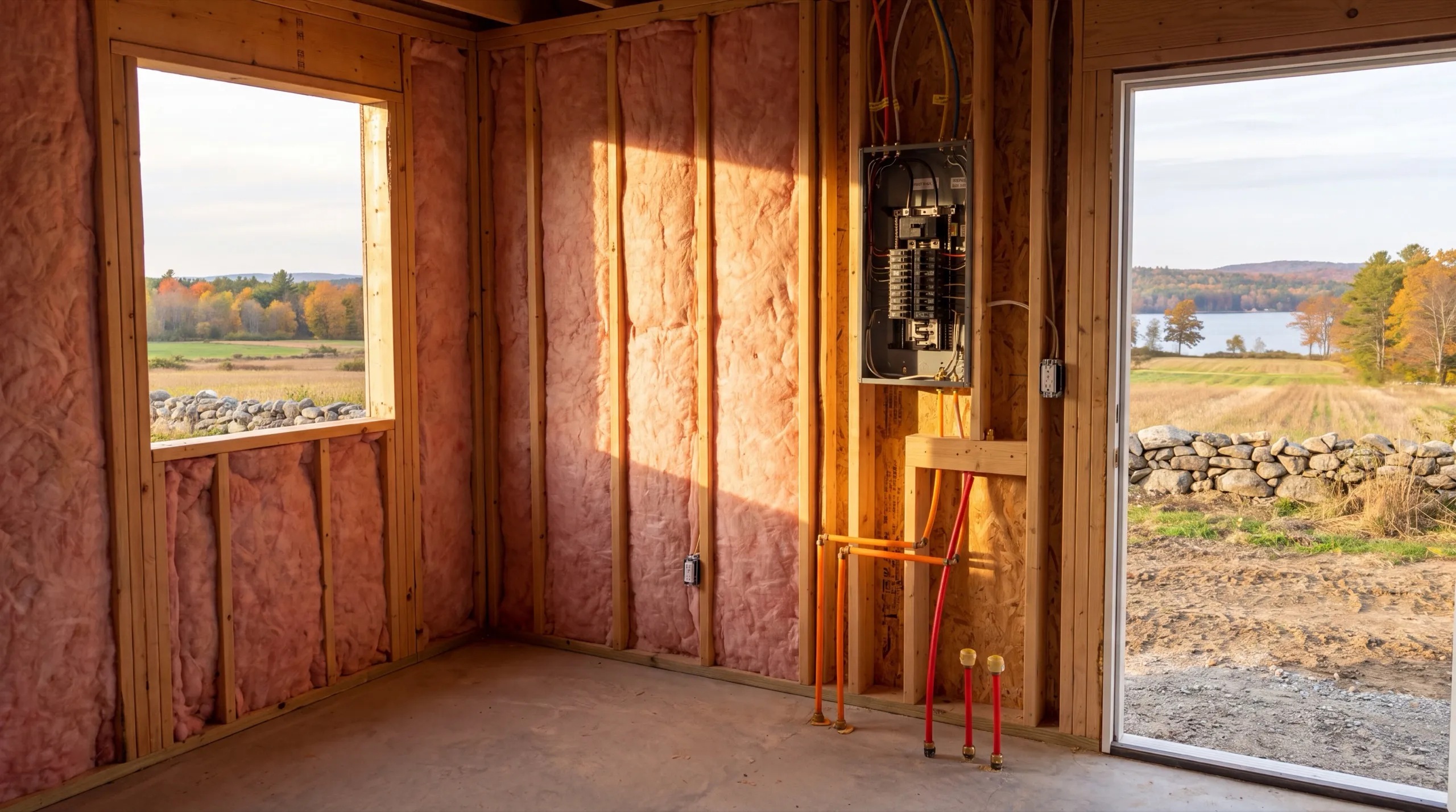 plumbing and electrical rough-in for a Monmouth ADU