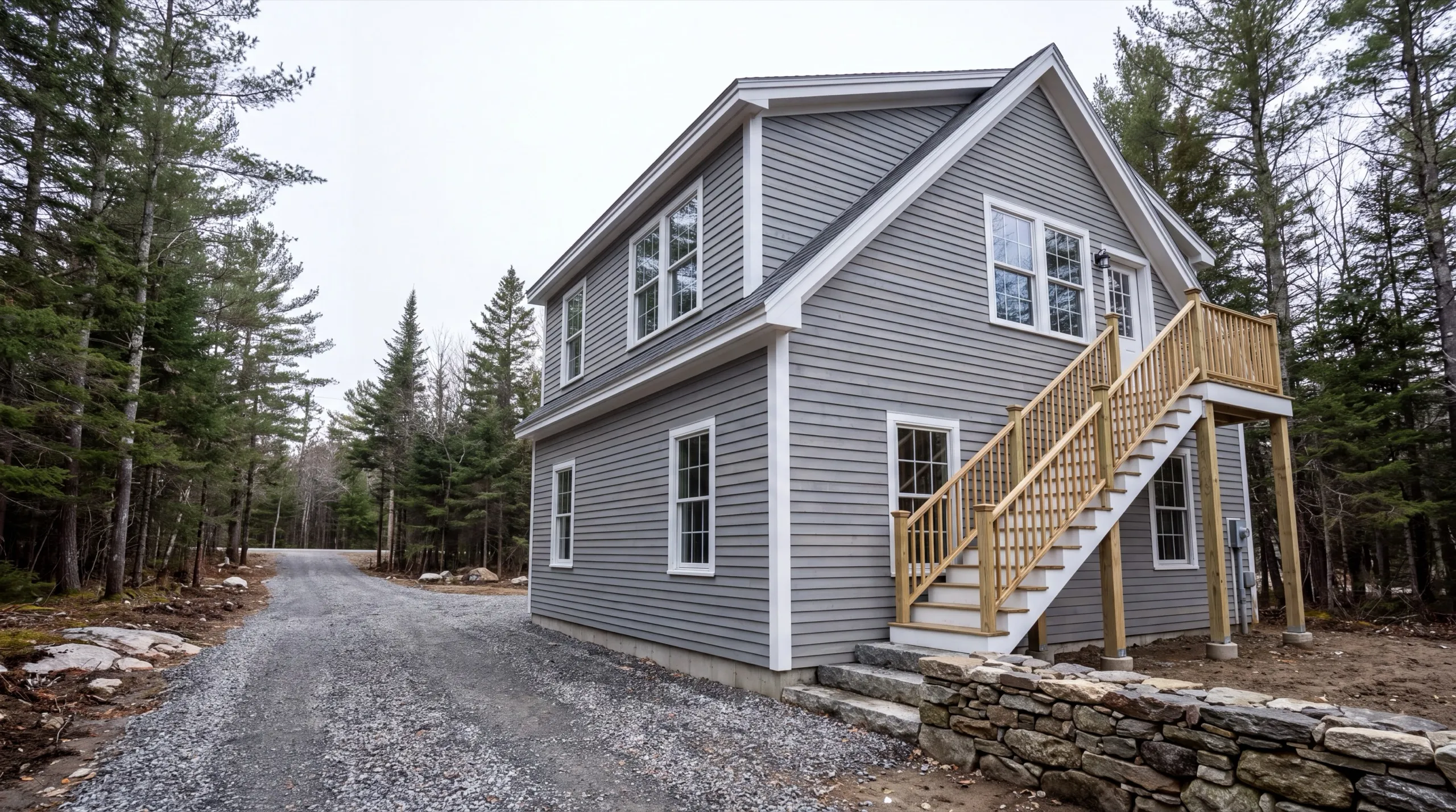 garage-integrated ADU build in Vassalboro