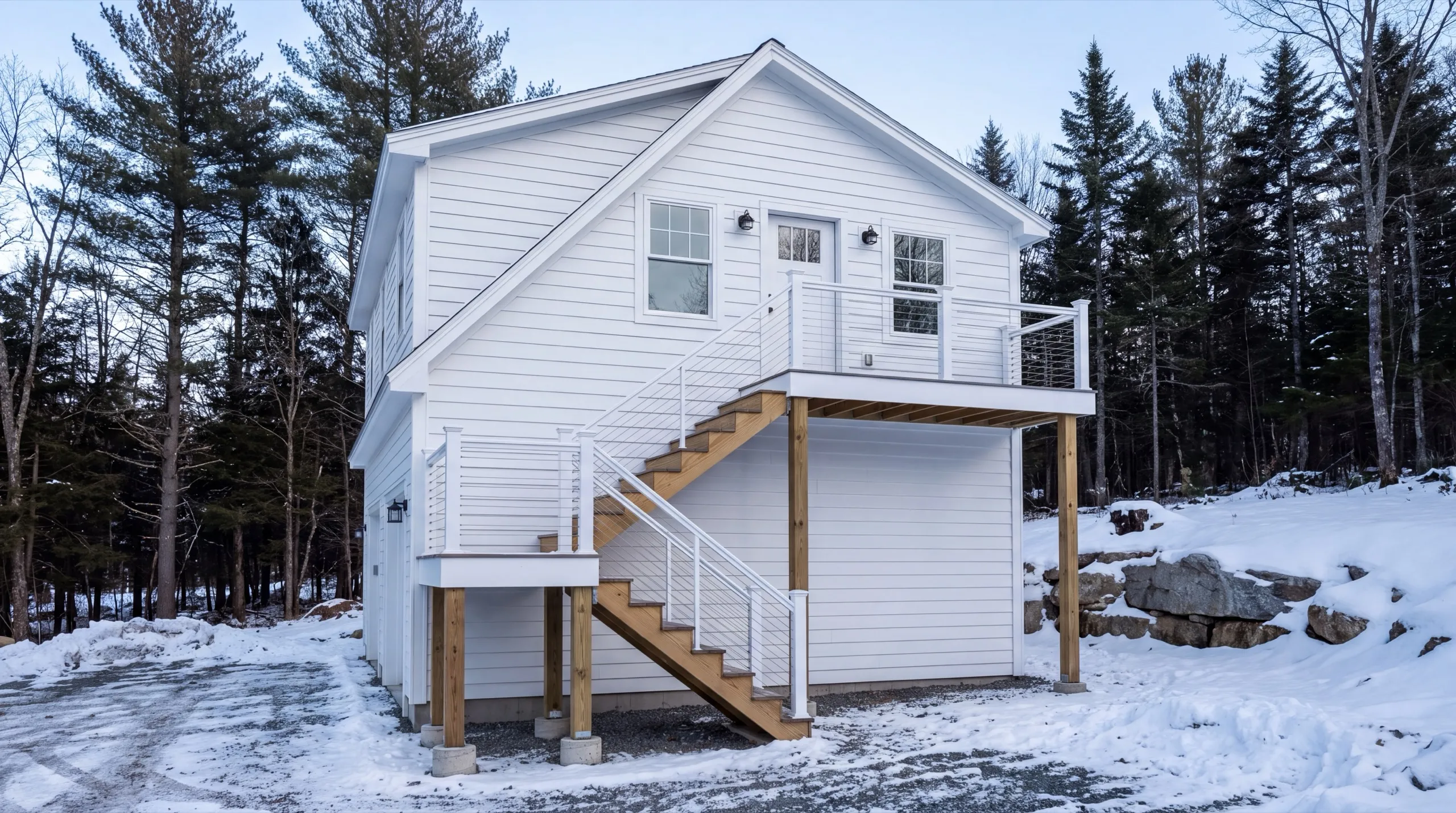 garage-integrated ADU build in West Gardiner
