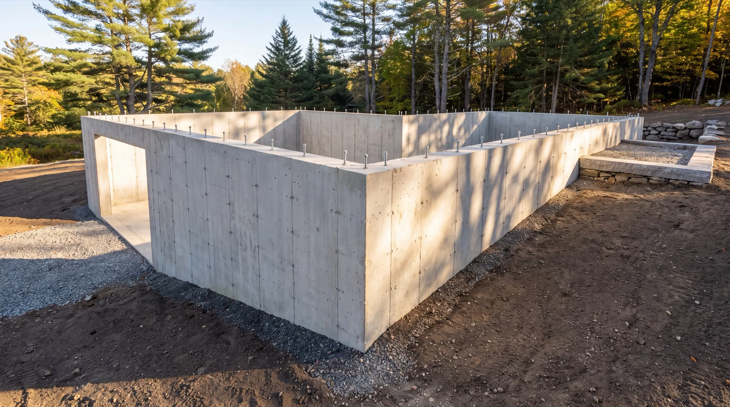 foundation pour for a custom home in Gardiner