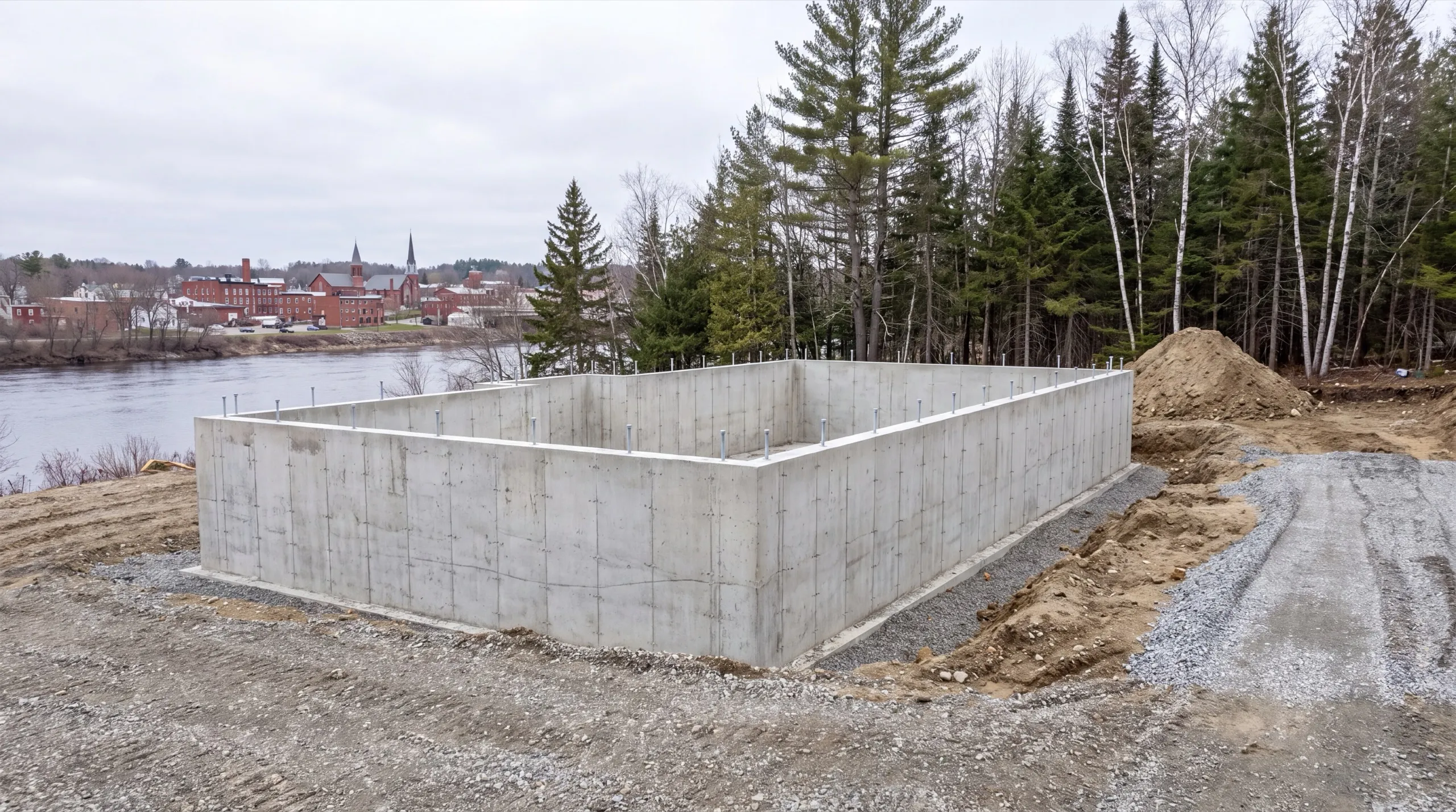 foundation pour for a custom home in Randolph