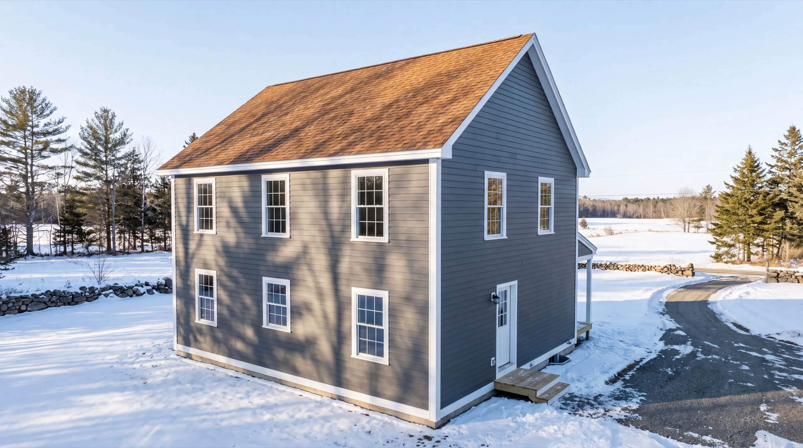 finished custom home exterior in Whitefield