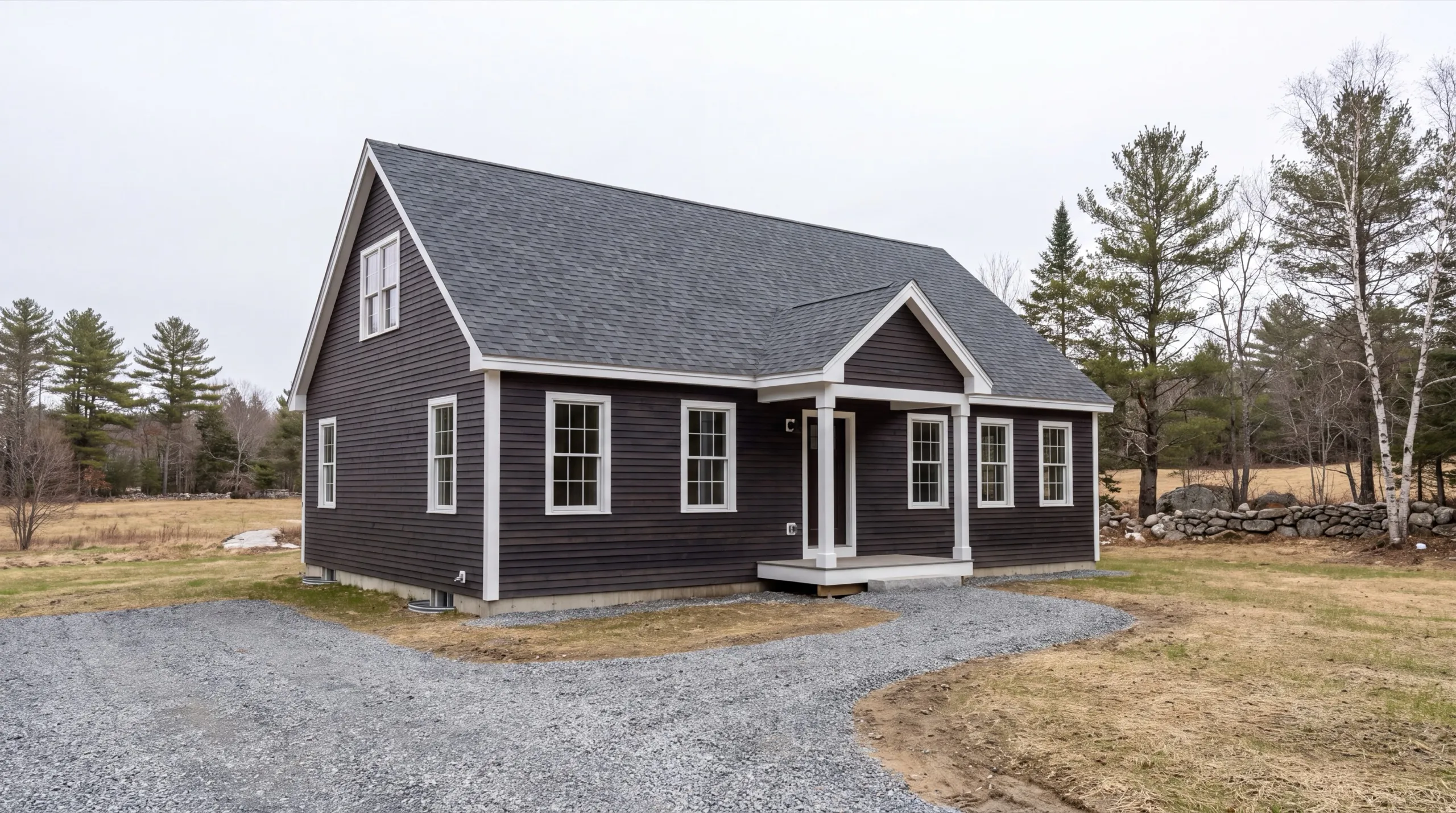 finished exterior siding on a Whitefield custom home