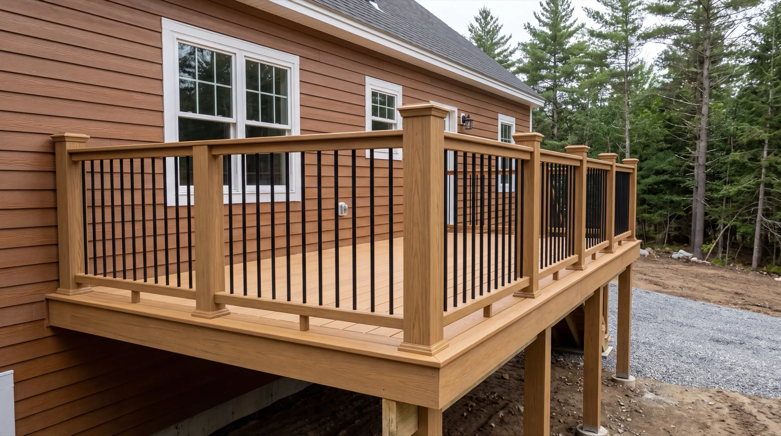 deck contractor in Dresden, ME building a composite deck