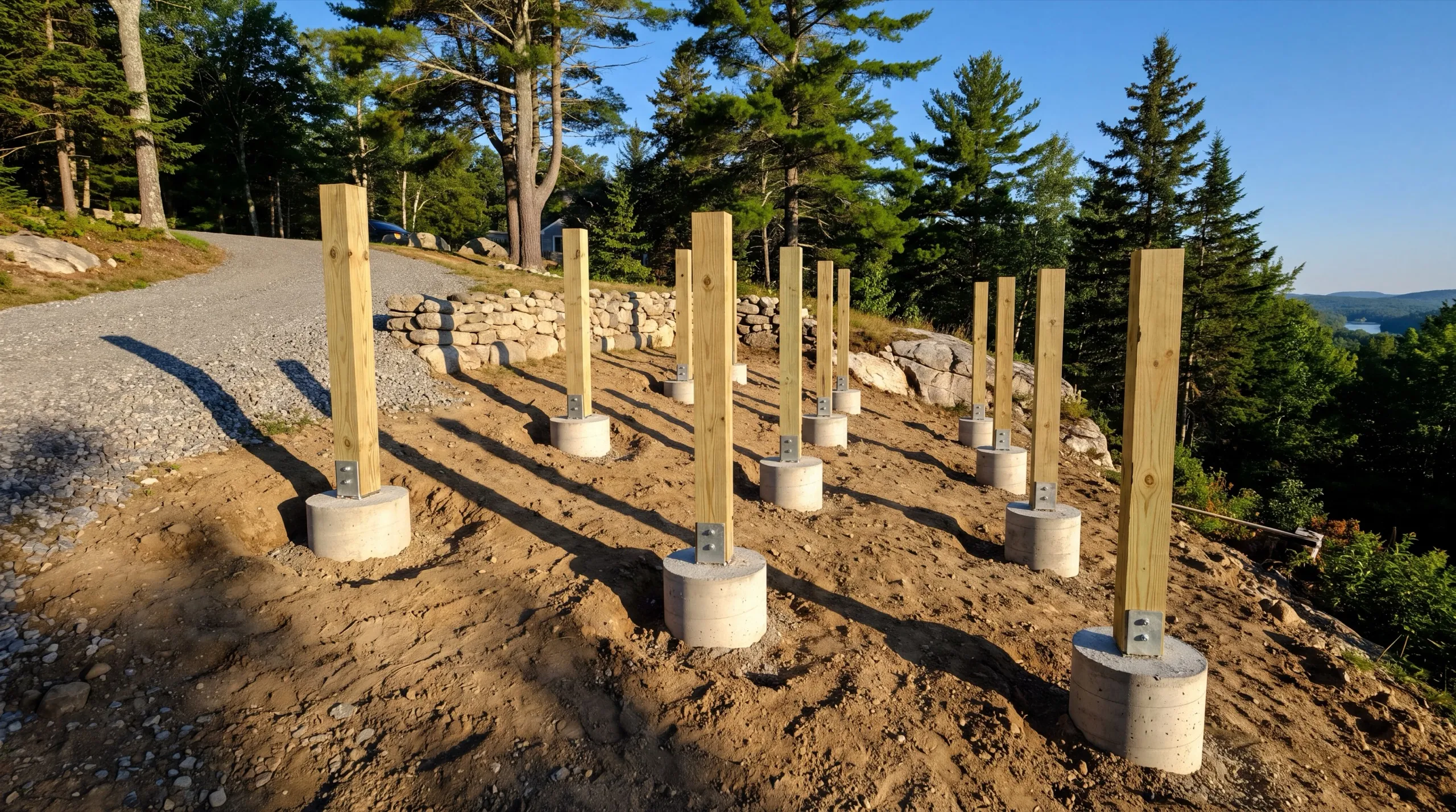 deck footing and post installation in Farmingdale