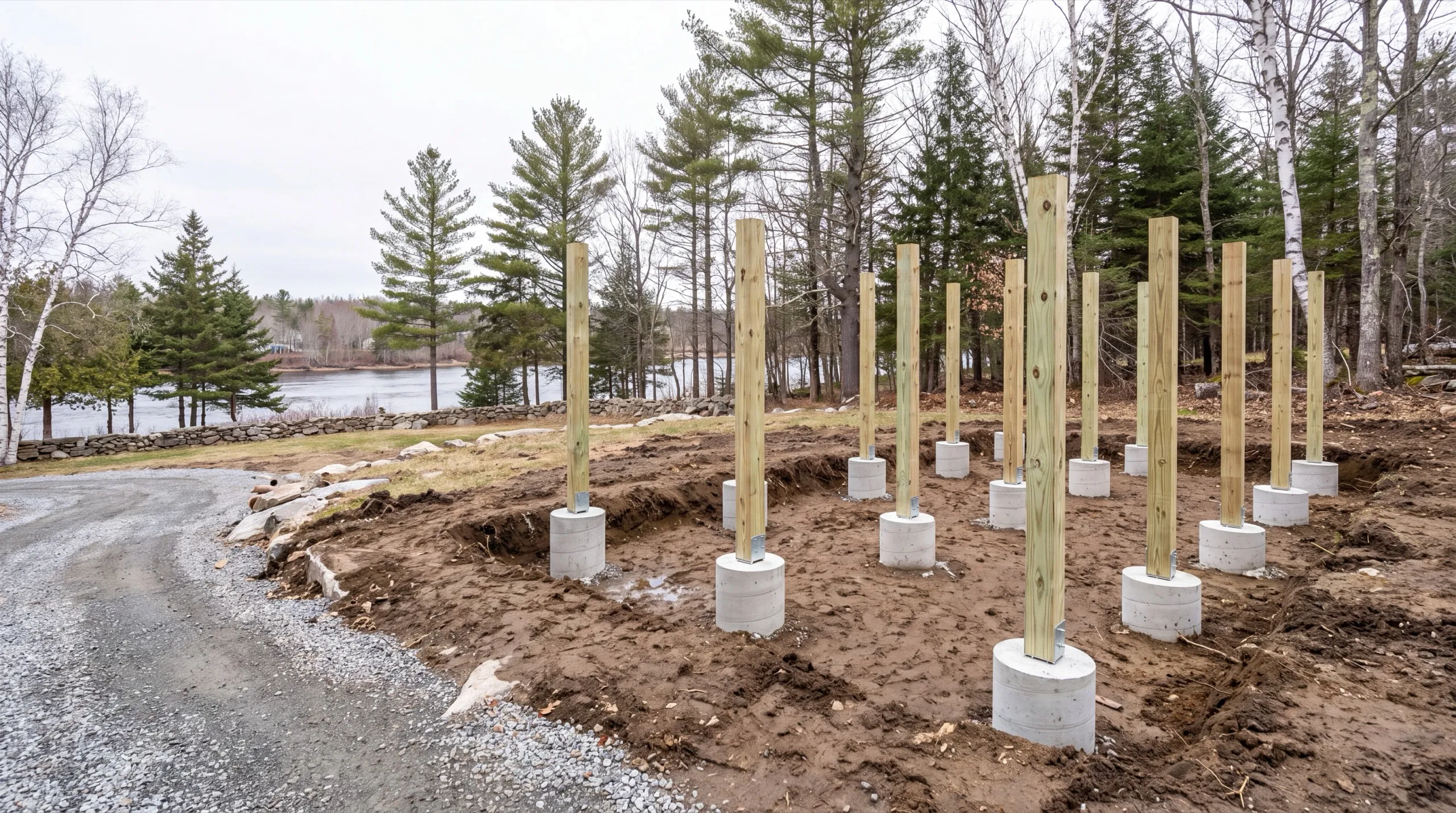 deck footing and post installation in Pittston