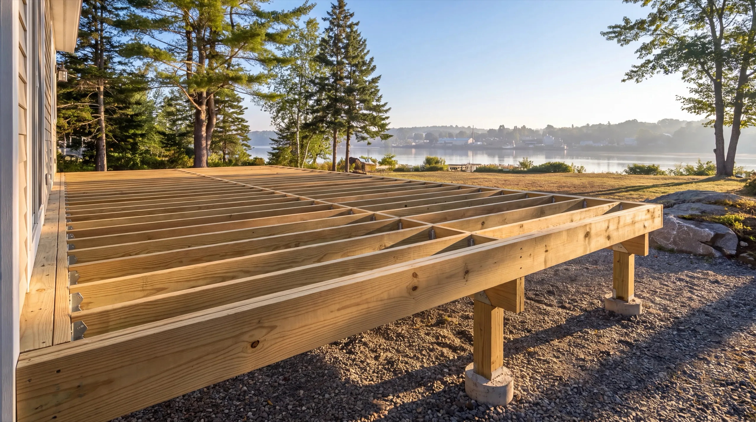 deck framing in progress on a Richmond home