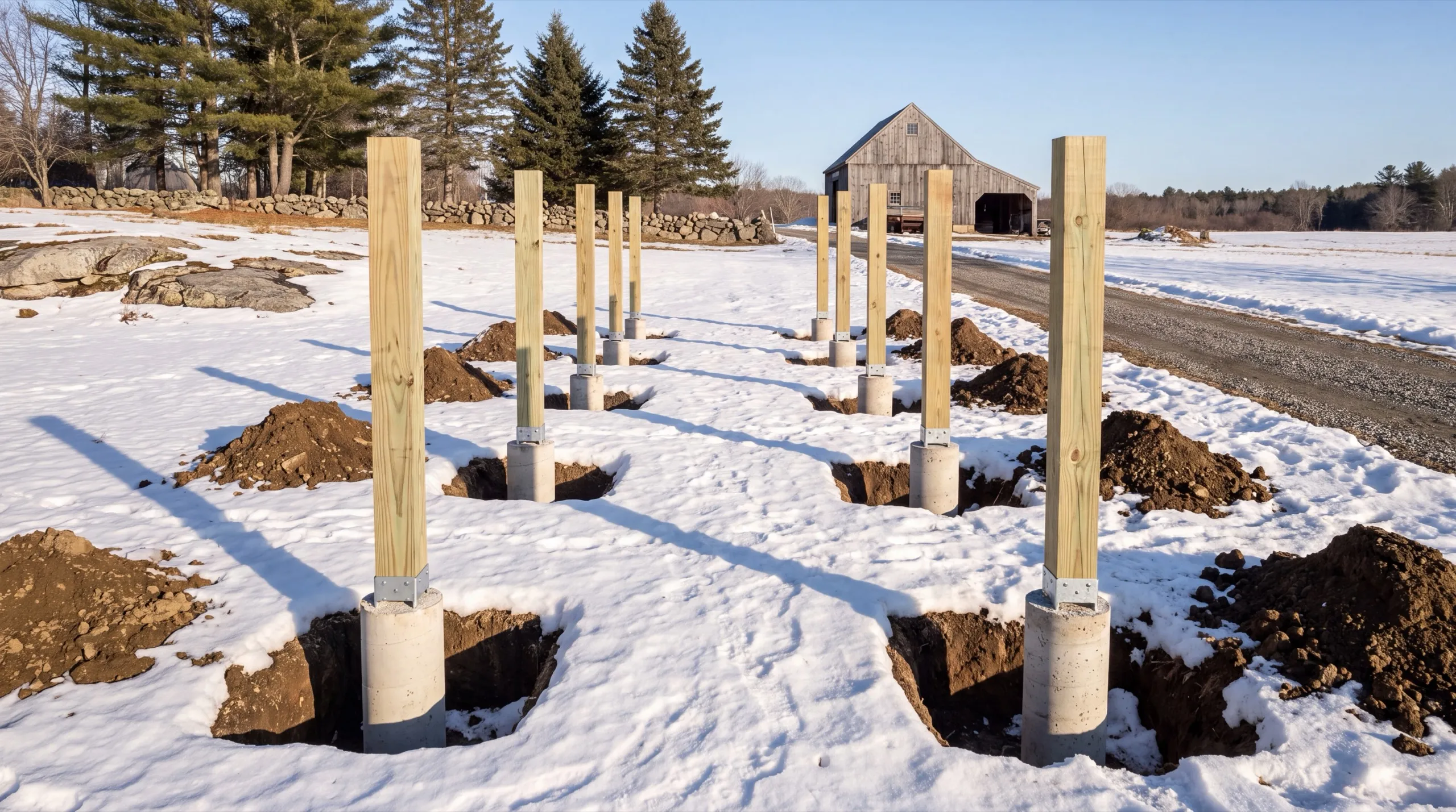 deck footing and post installation in Sidney