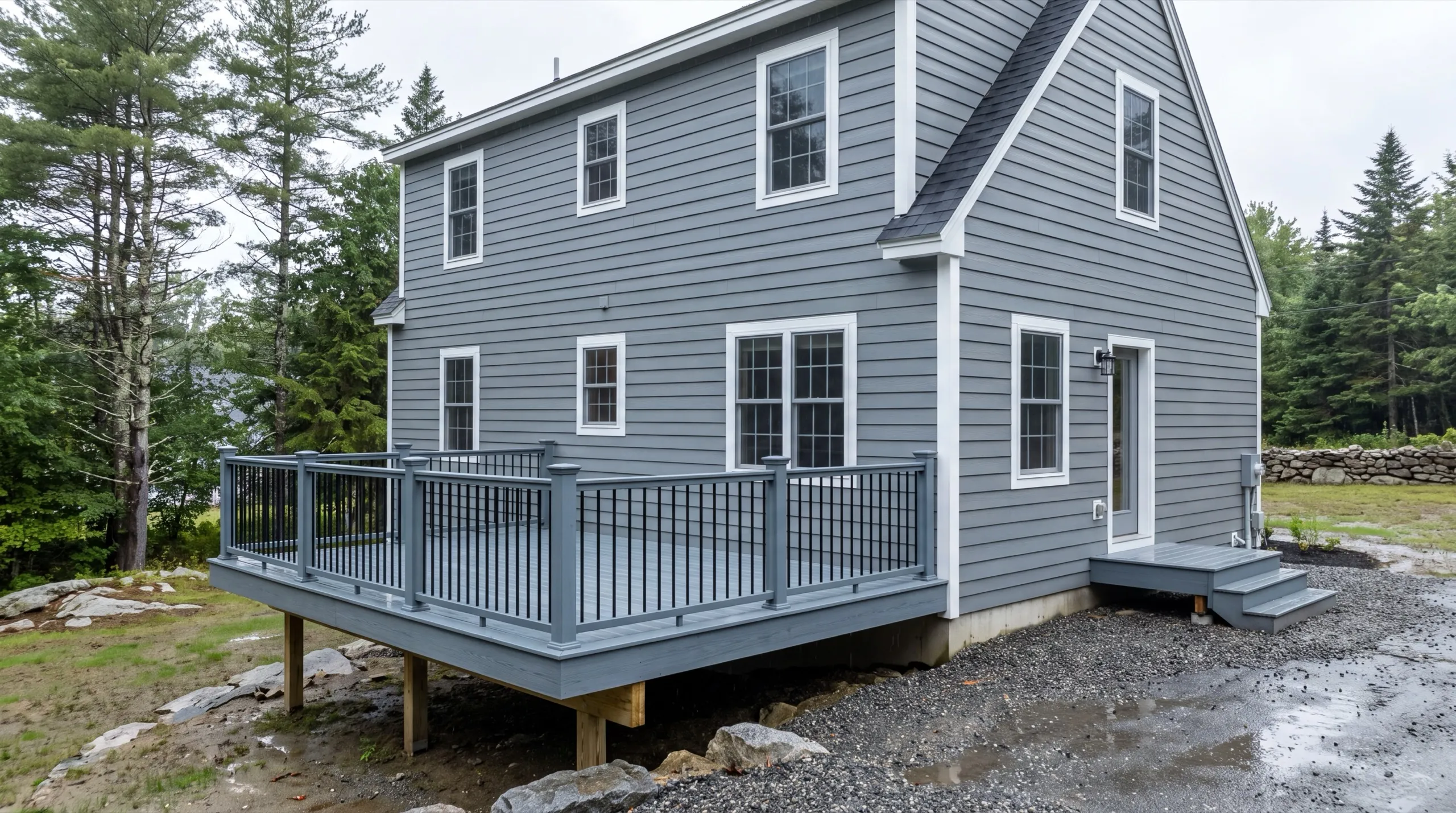 deck contractor in Vassalboro, ME building a composite deck