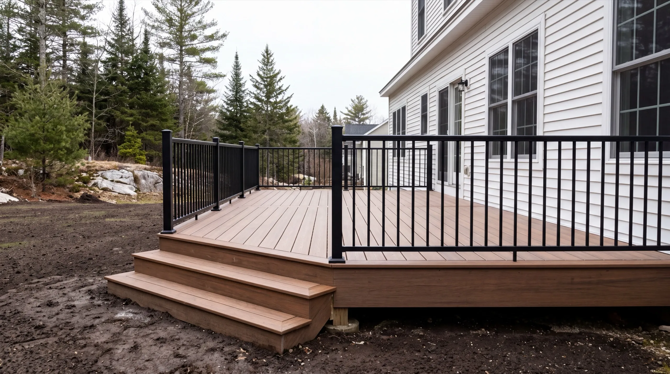 finished deck exterior on a Winthrop home