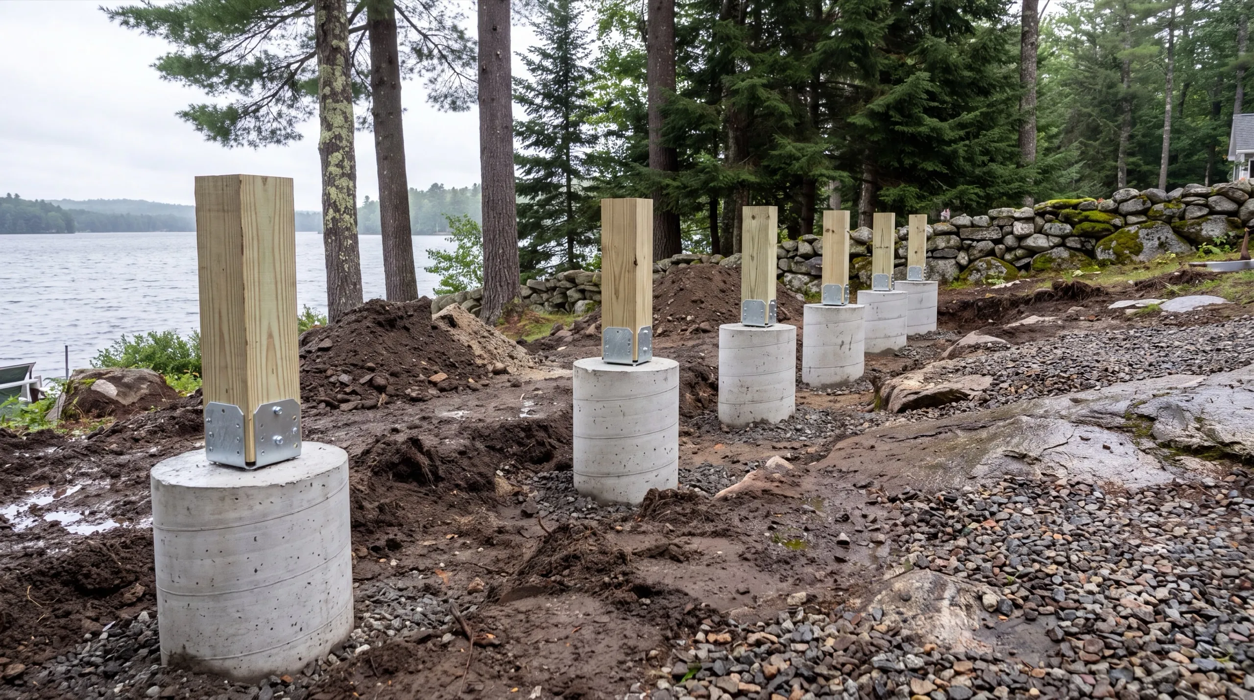 deck footing and post installation in Winthrop