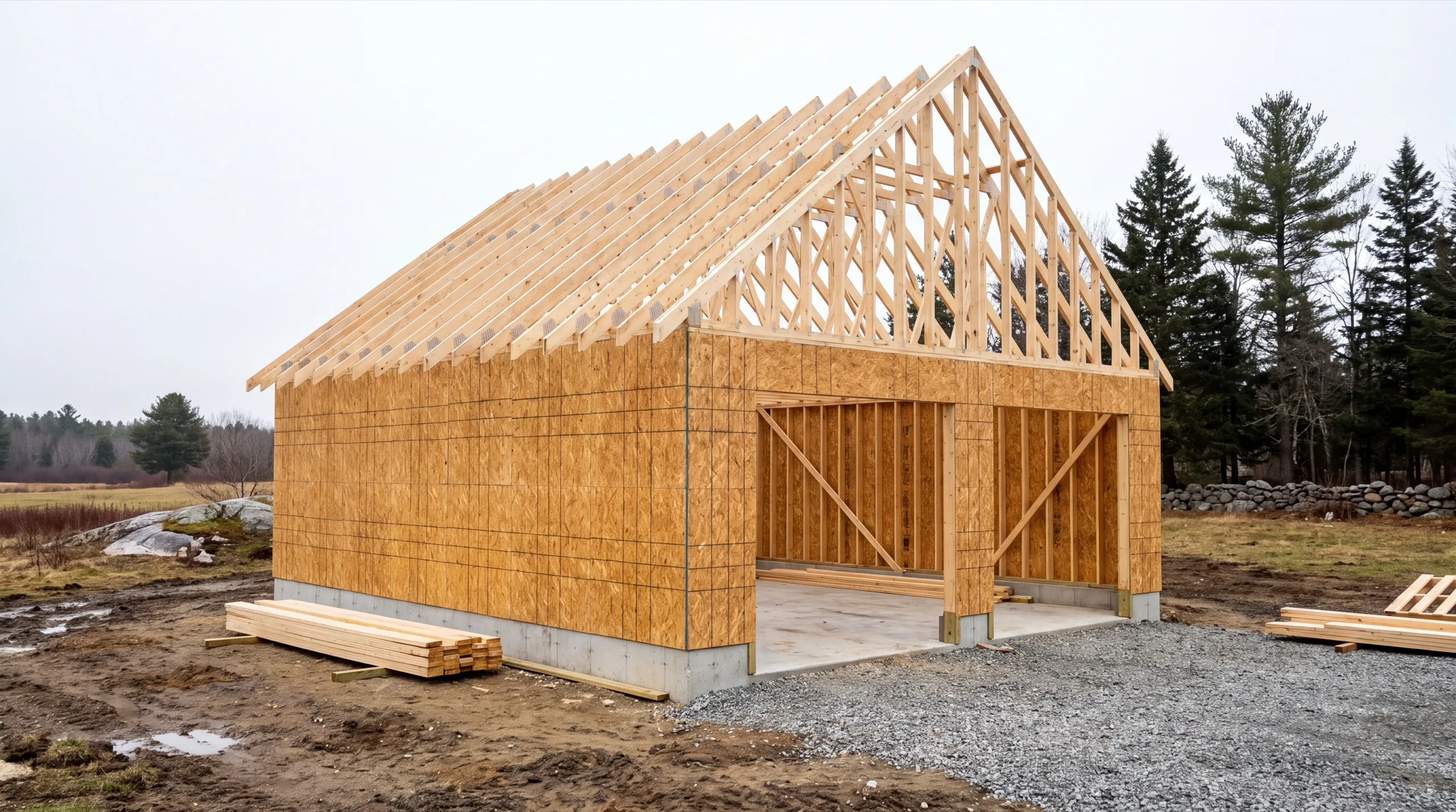 framing crew on a Chelsea garage addition