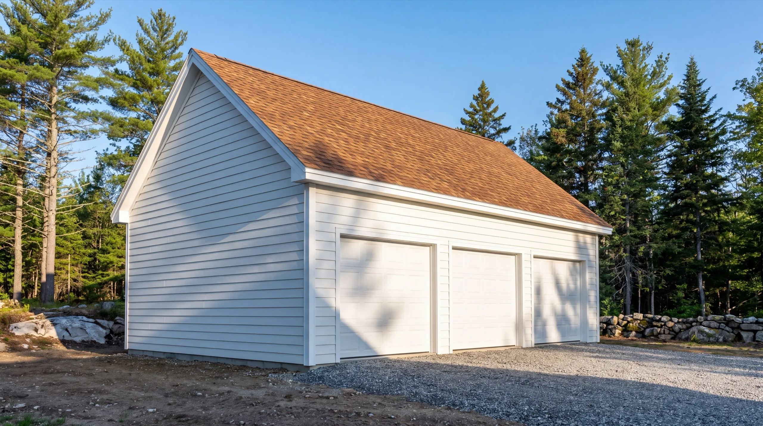 detached garage build on a wooded Dresden lot