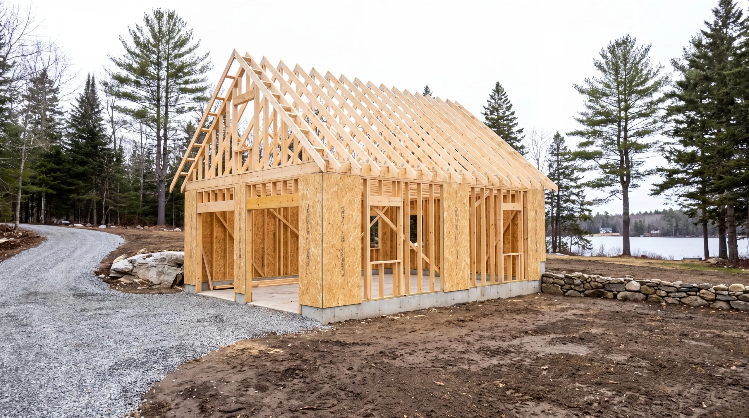 framing crew on a Jefferson garage build