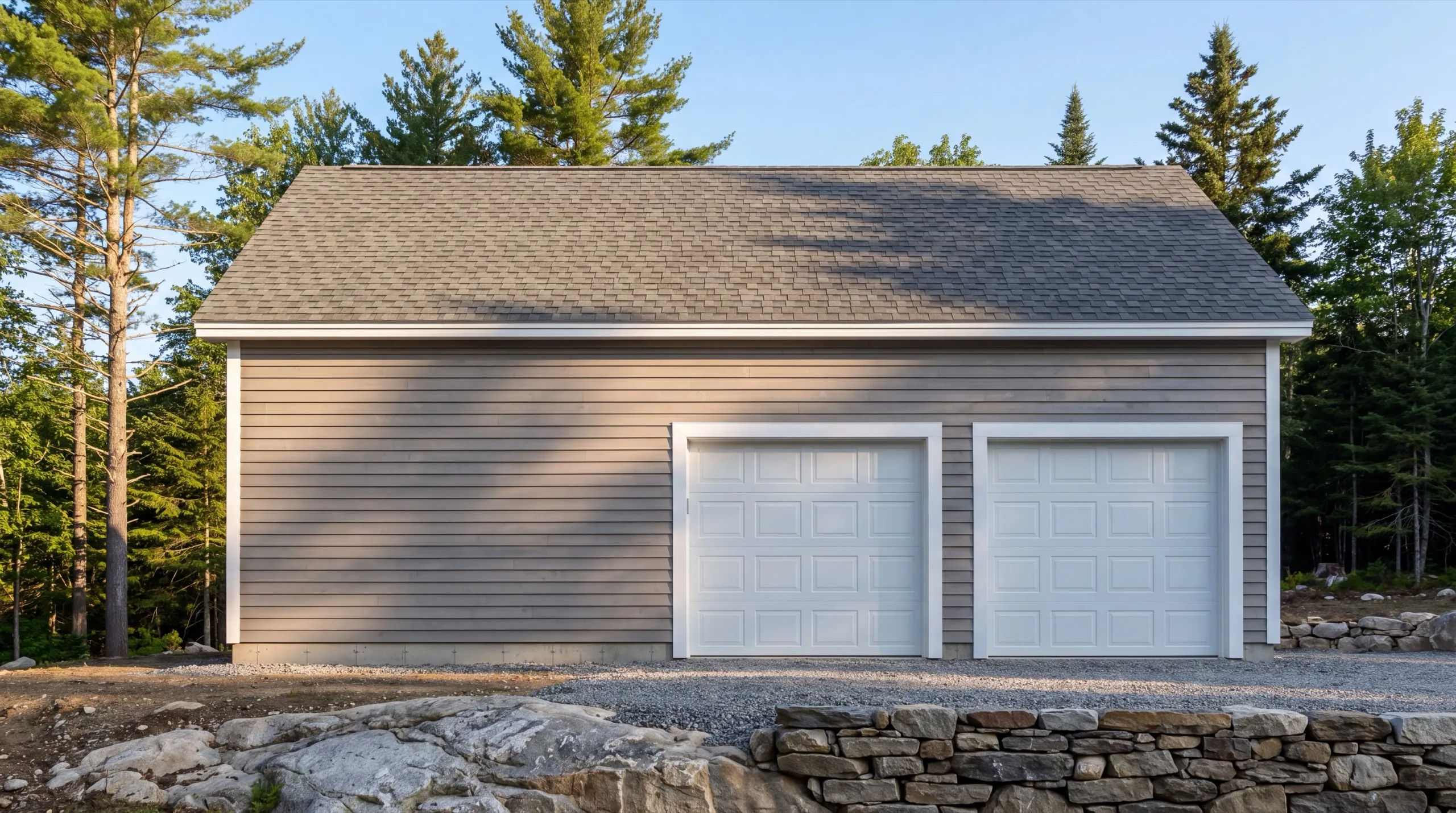 garage builders in Pittston, ME building a detached garage on the Kennebec