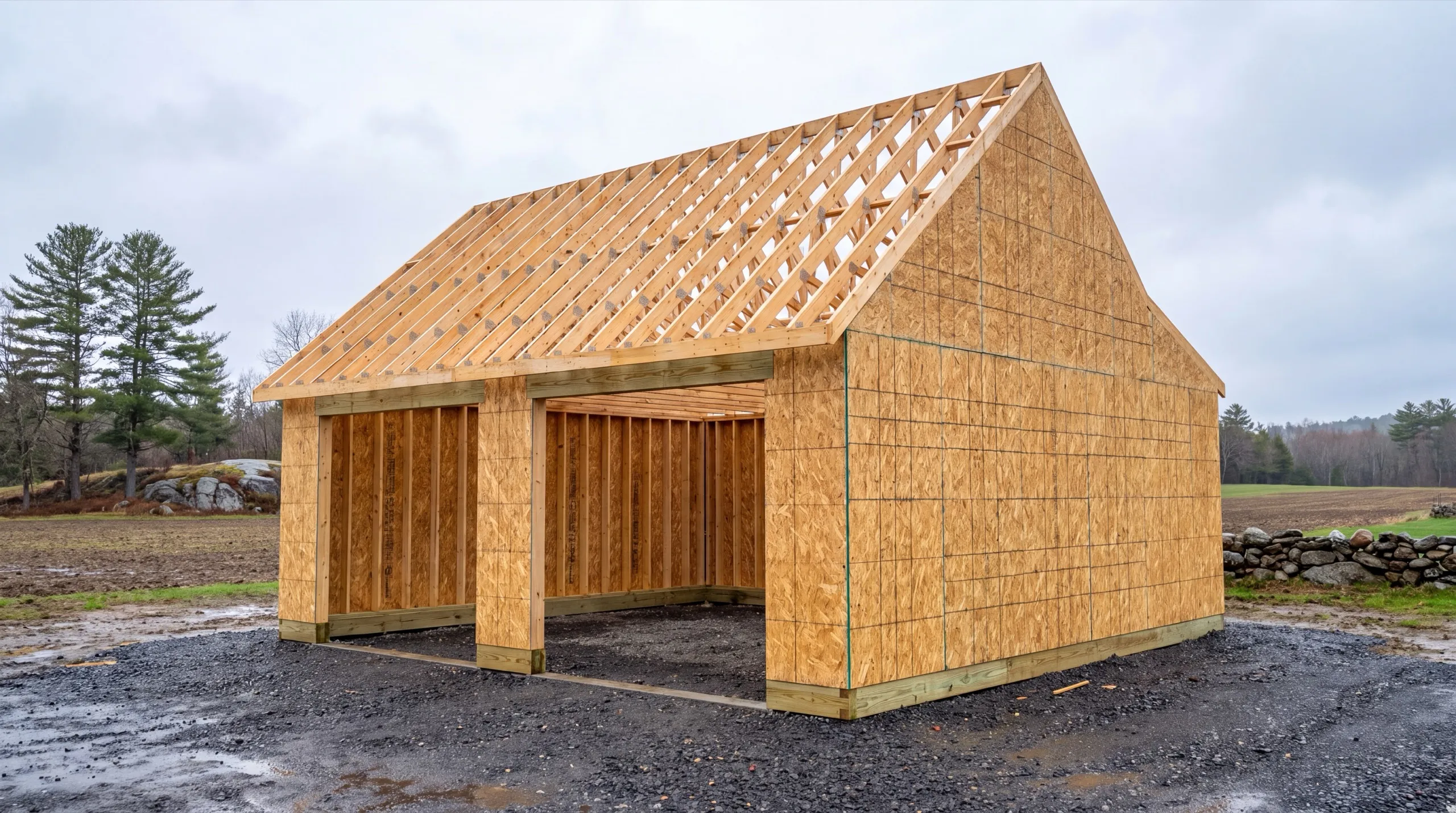 framing crew on a Windsor garage build