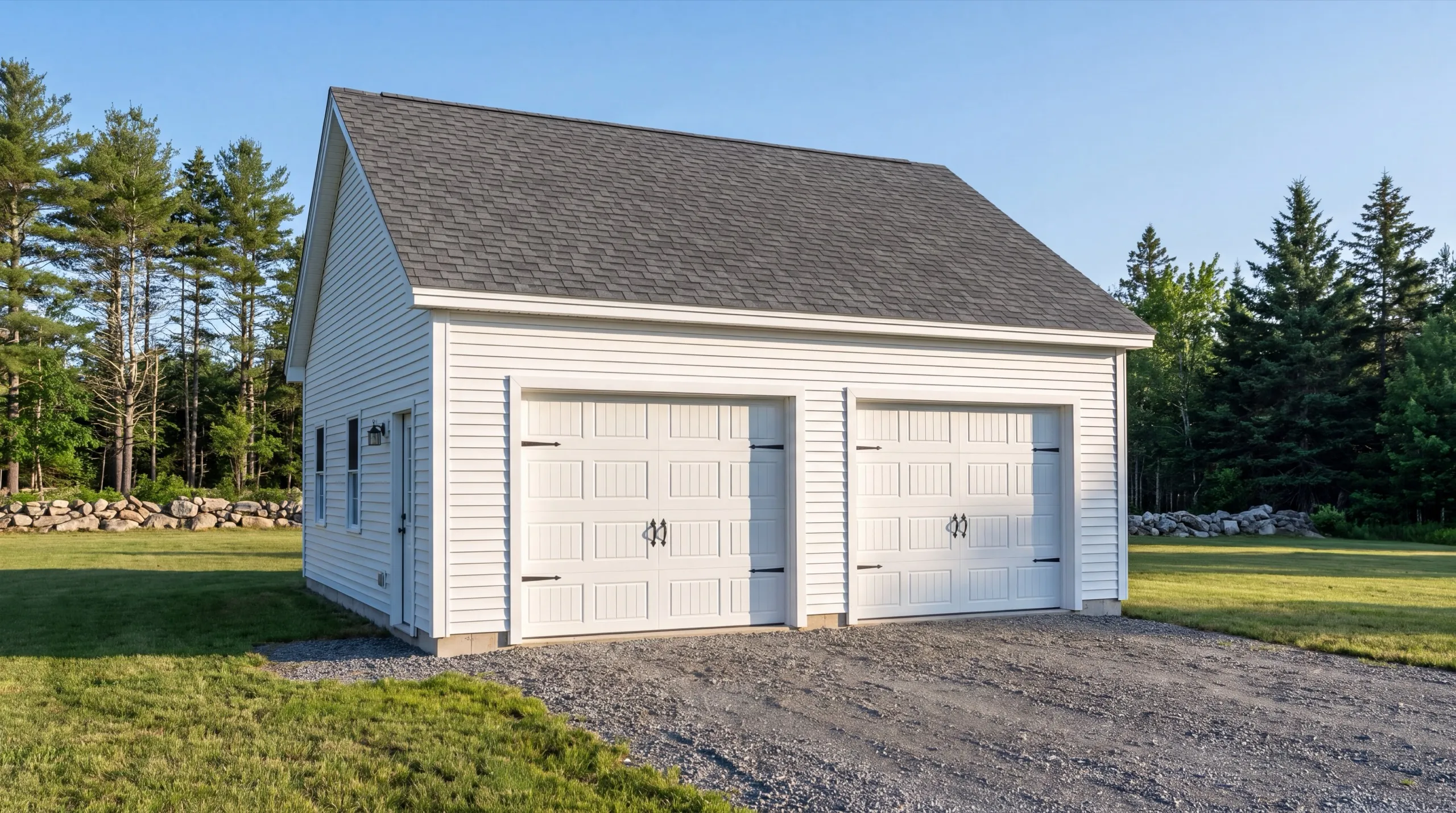 garage builders in Windsor, ME building a detached garage on farmland