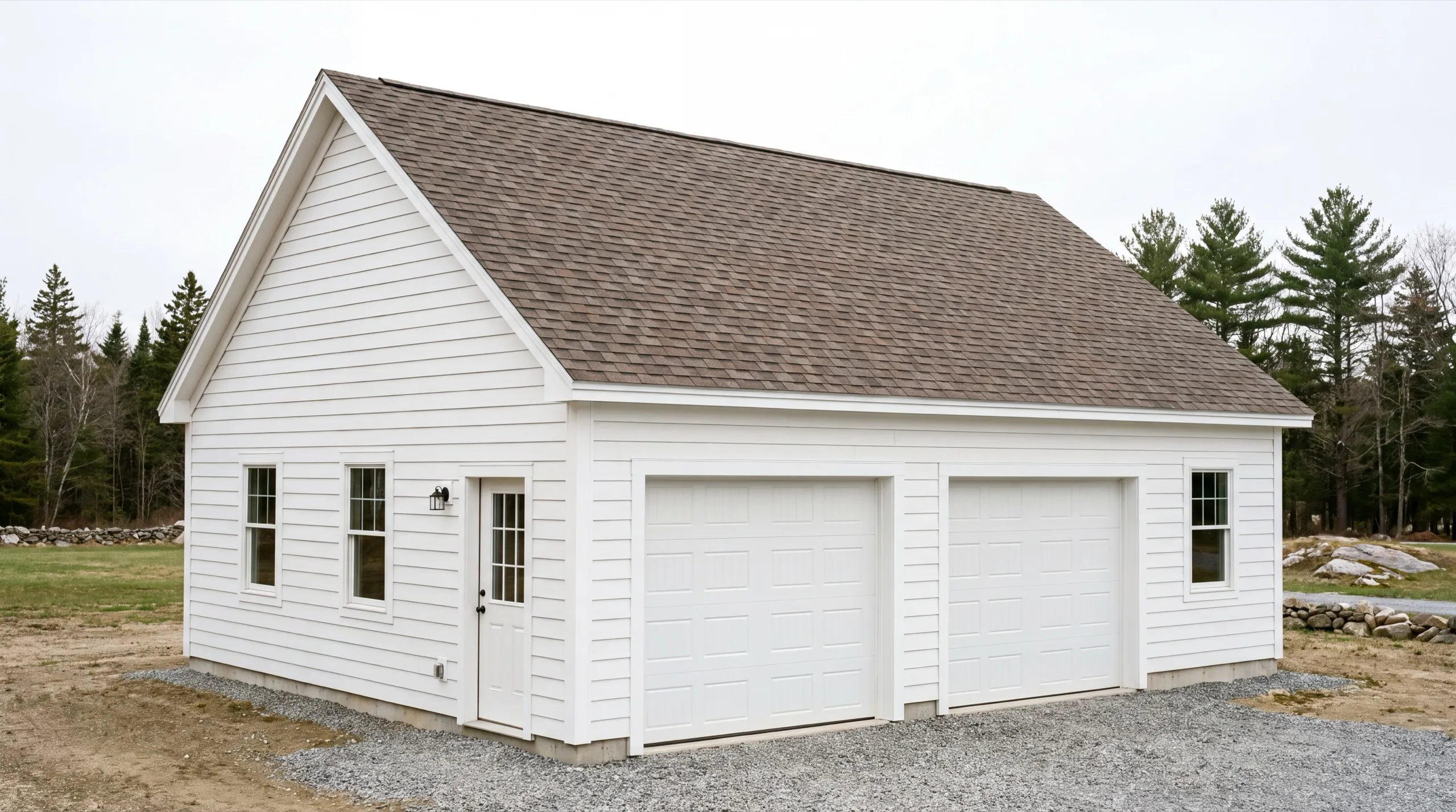 garage remodel on an open farm parcel in Monmouth