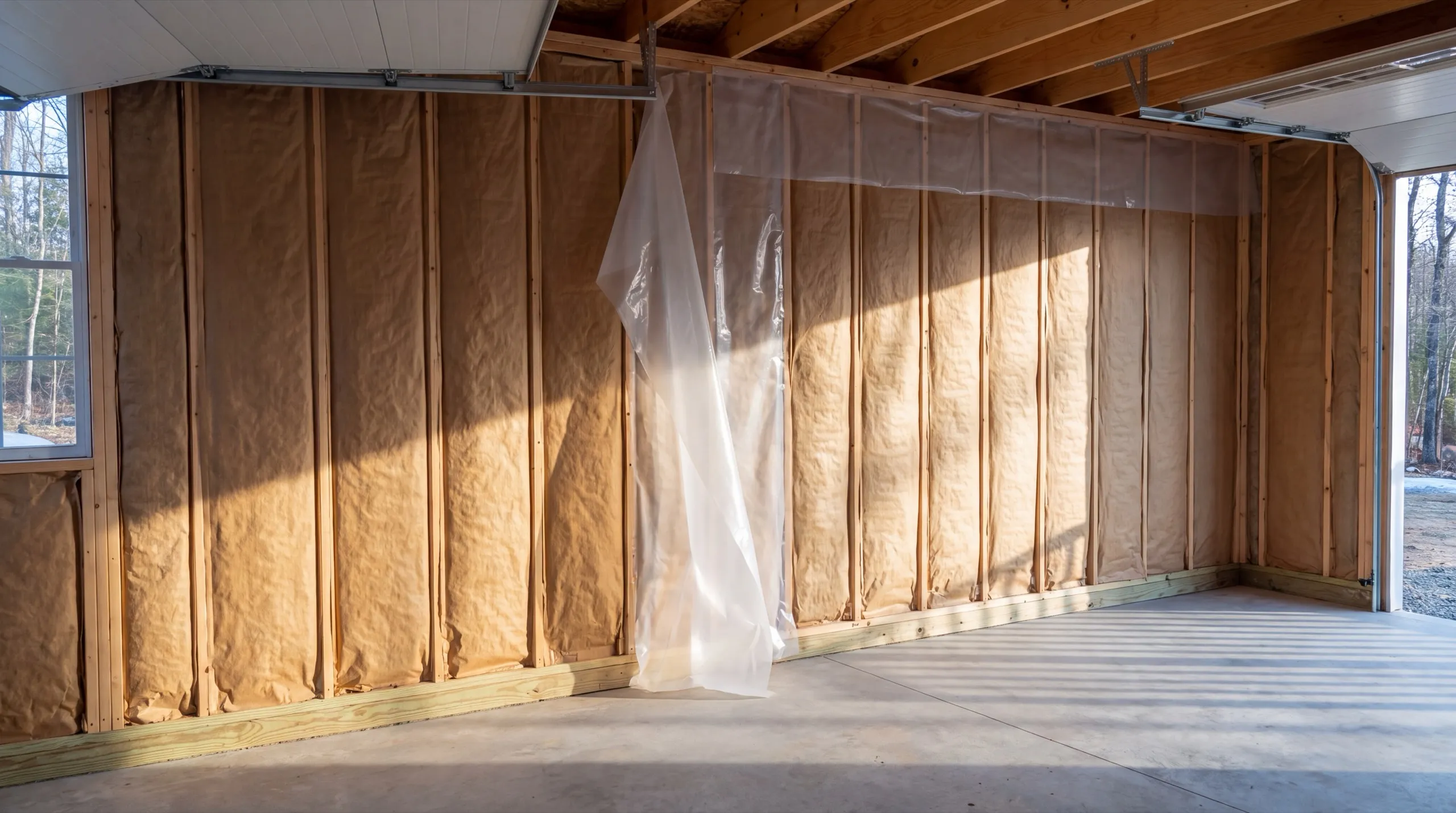 insulation and drywall upgrade during a Vassalboro garage remodel