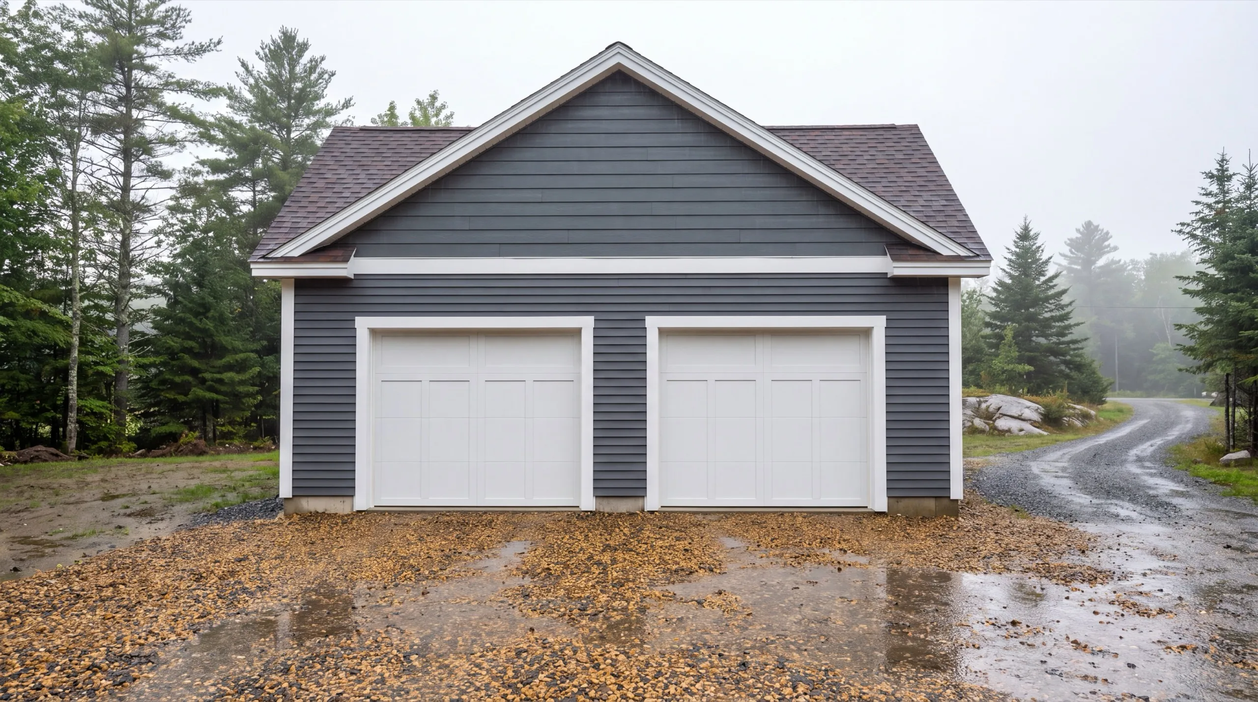 garage conversion on a rural Vassalboro property