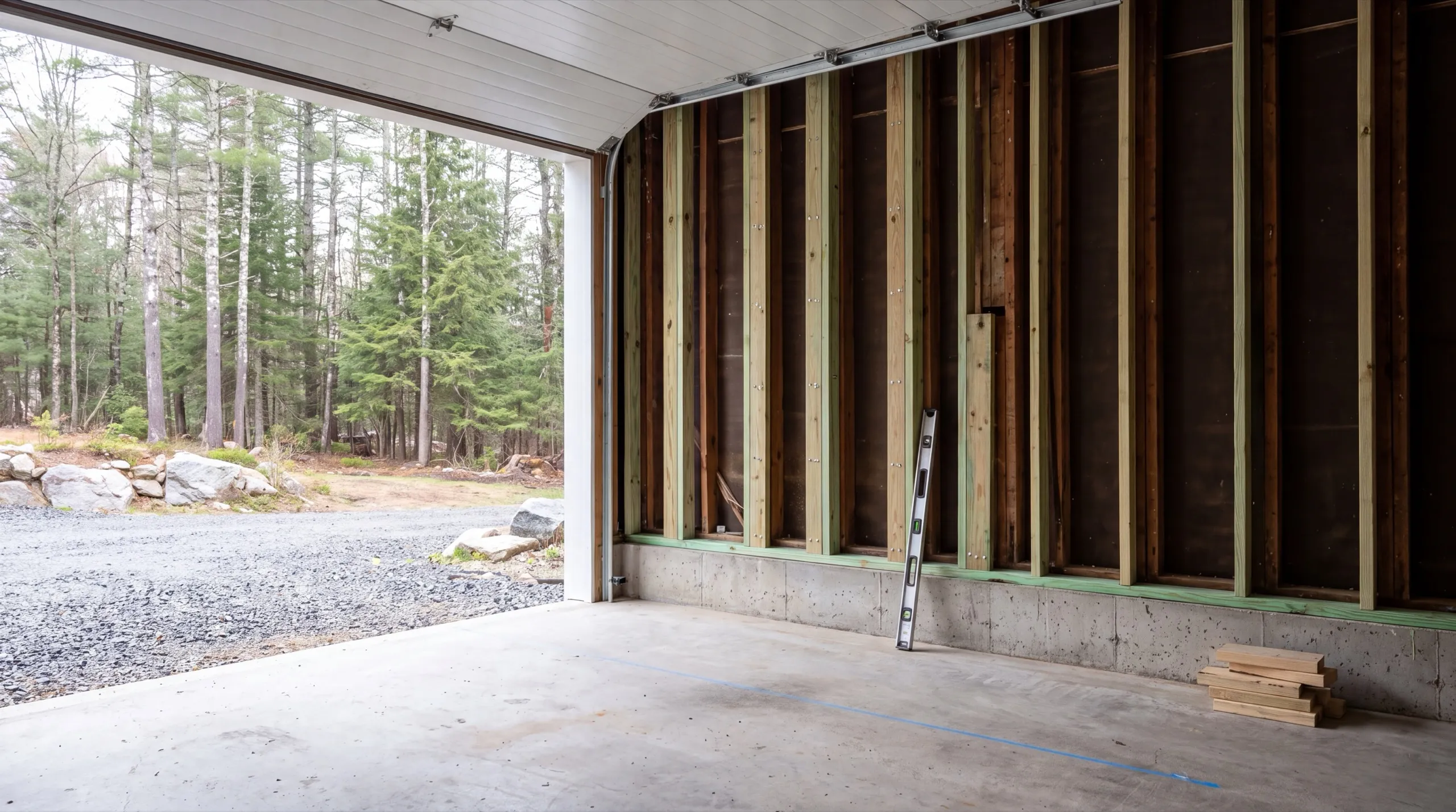 structural repair to a West Gardiner garage foundation