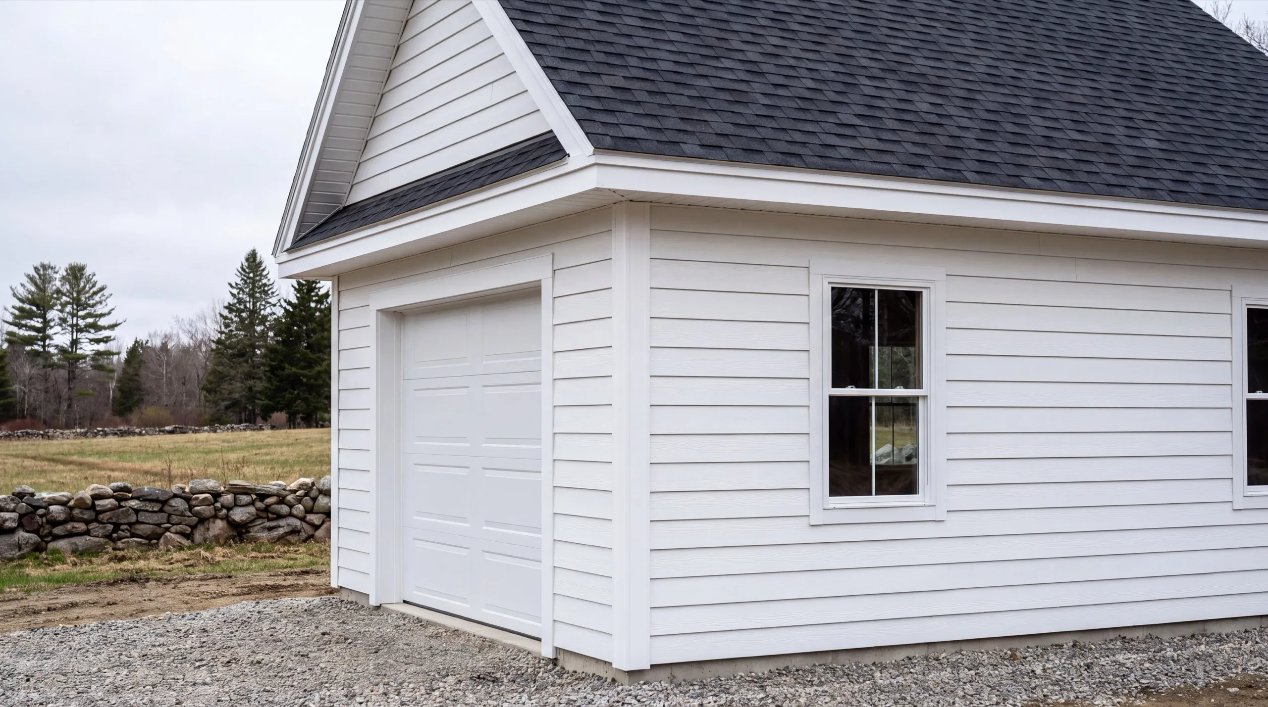 garage remodel on open farmland in Whitefield