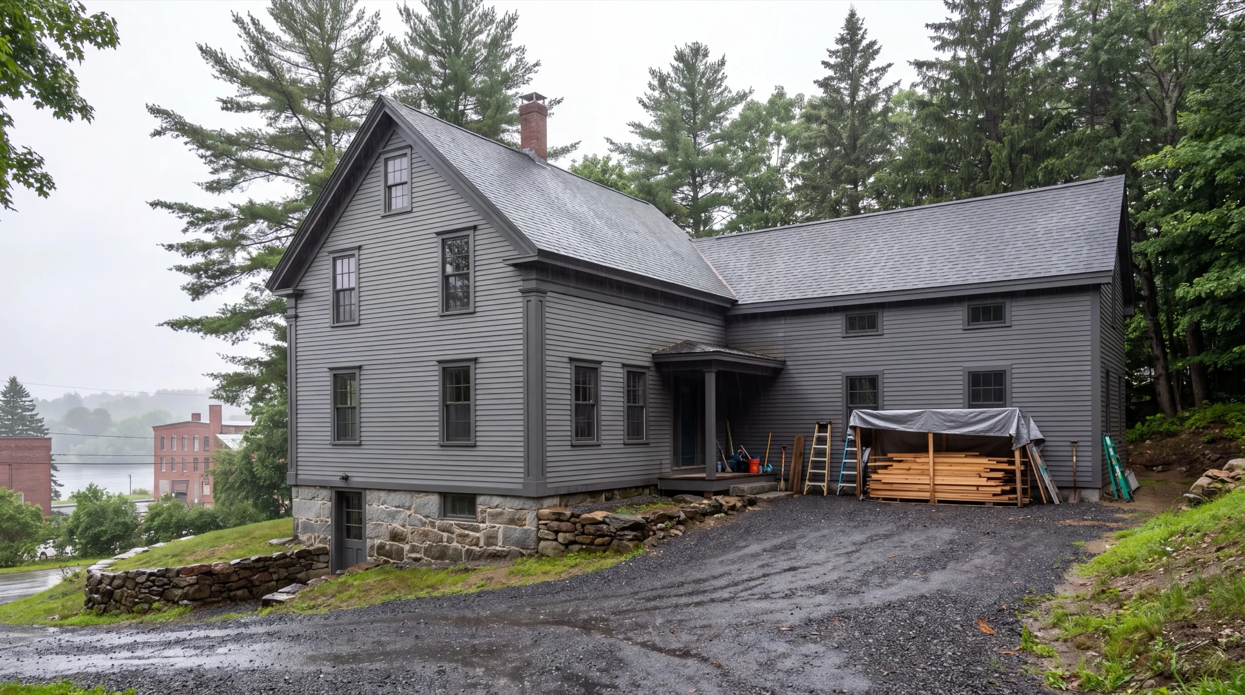 general contractor in Hallowell, ME reviewing plans near Water Street