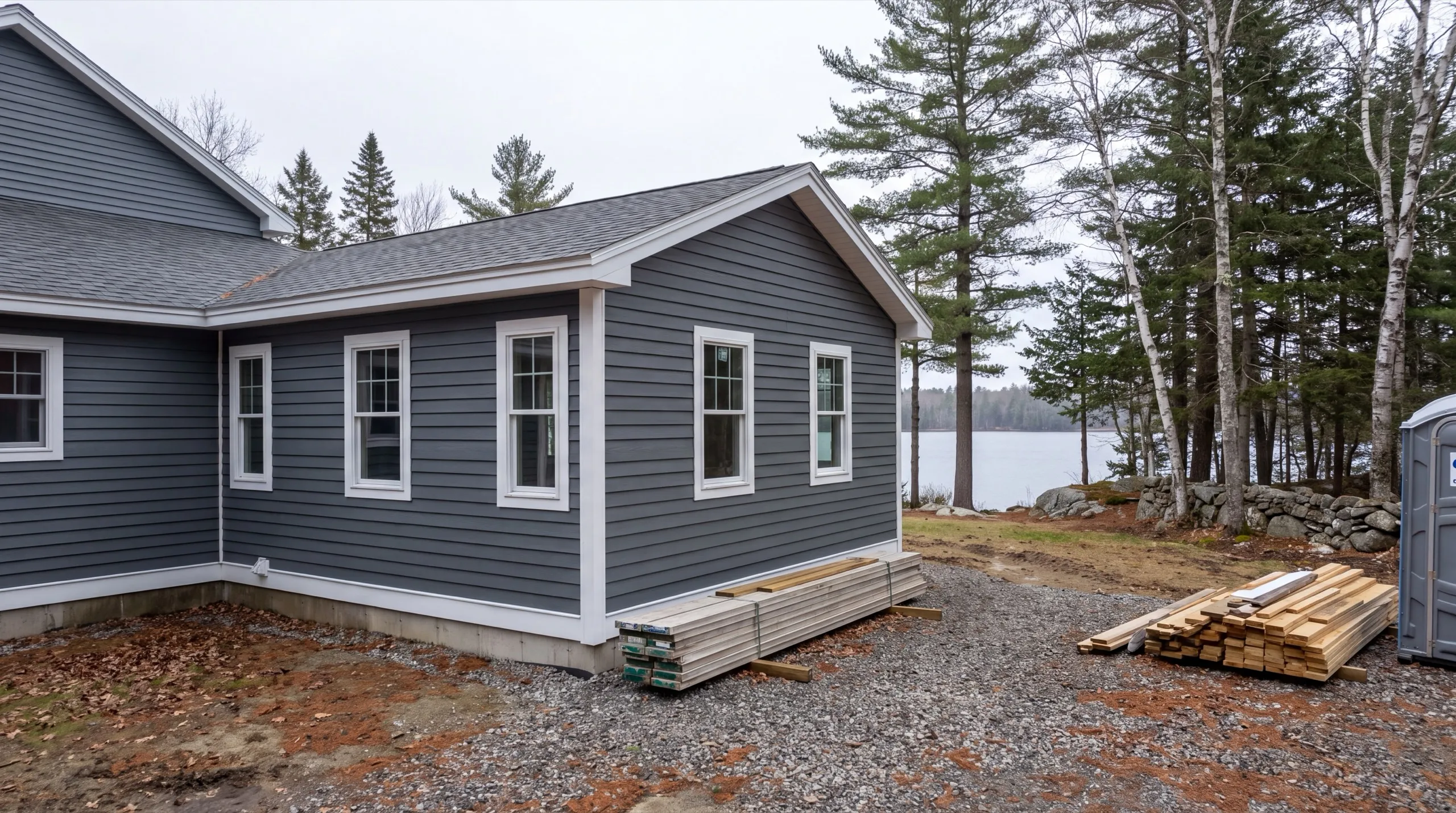 general contractor in Jefferson, ME reviewing plans near Damariscotta Lake