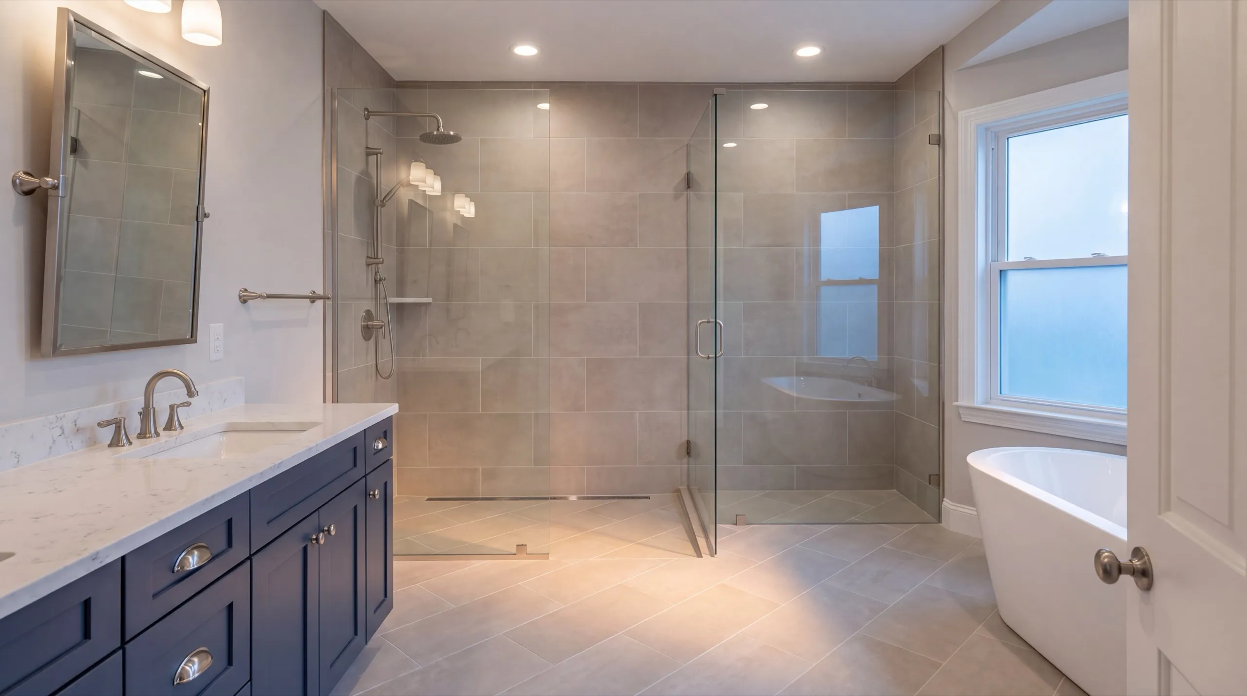 bathroom remodel with new tile in a Gardiner home
