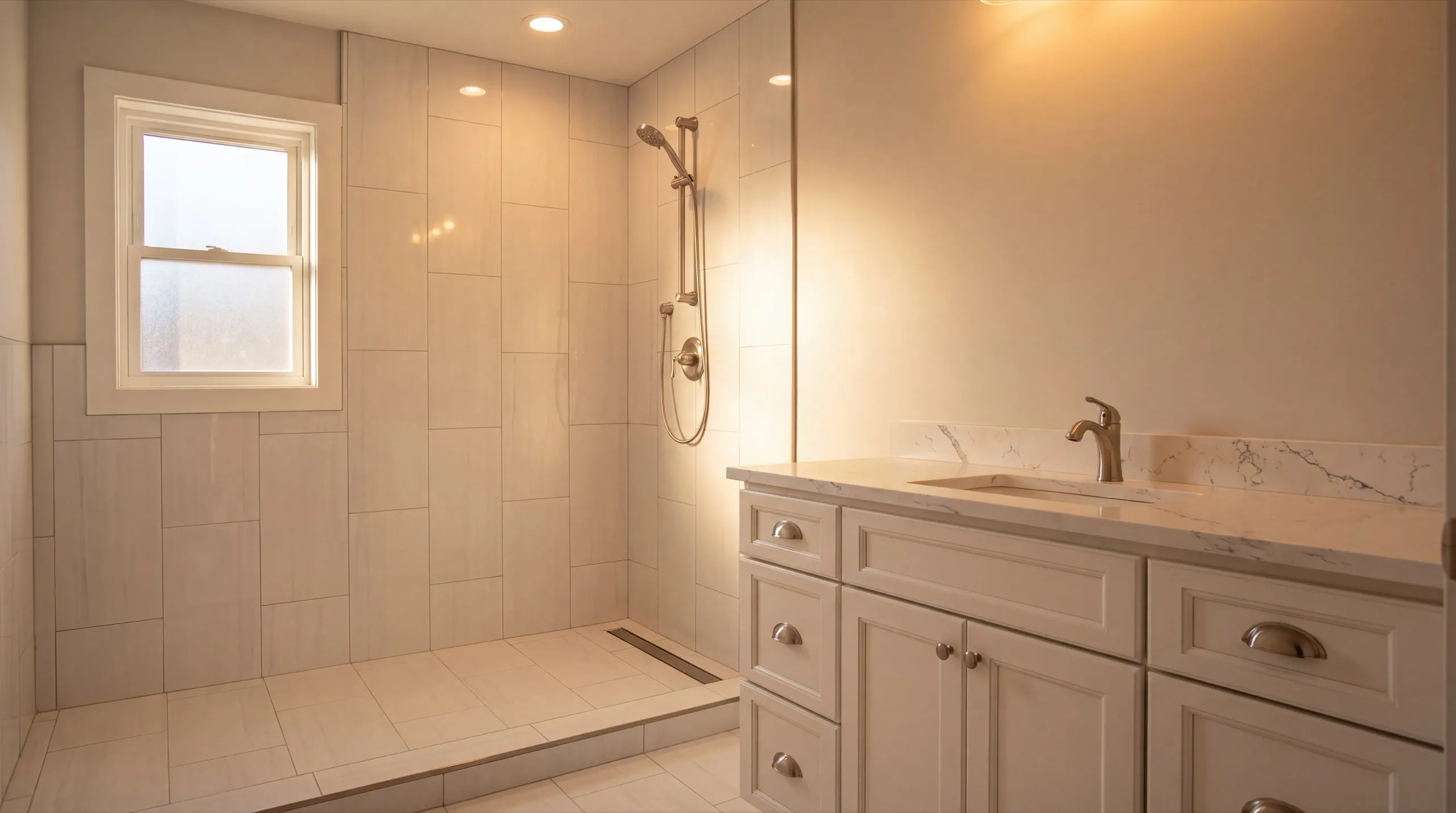 bathroom remodel with new fixtures in a Monmouth home