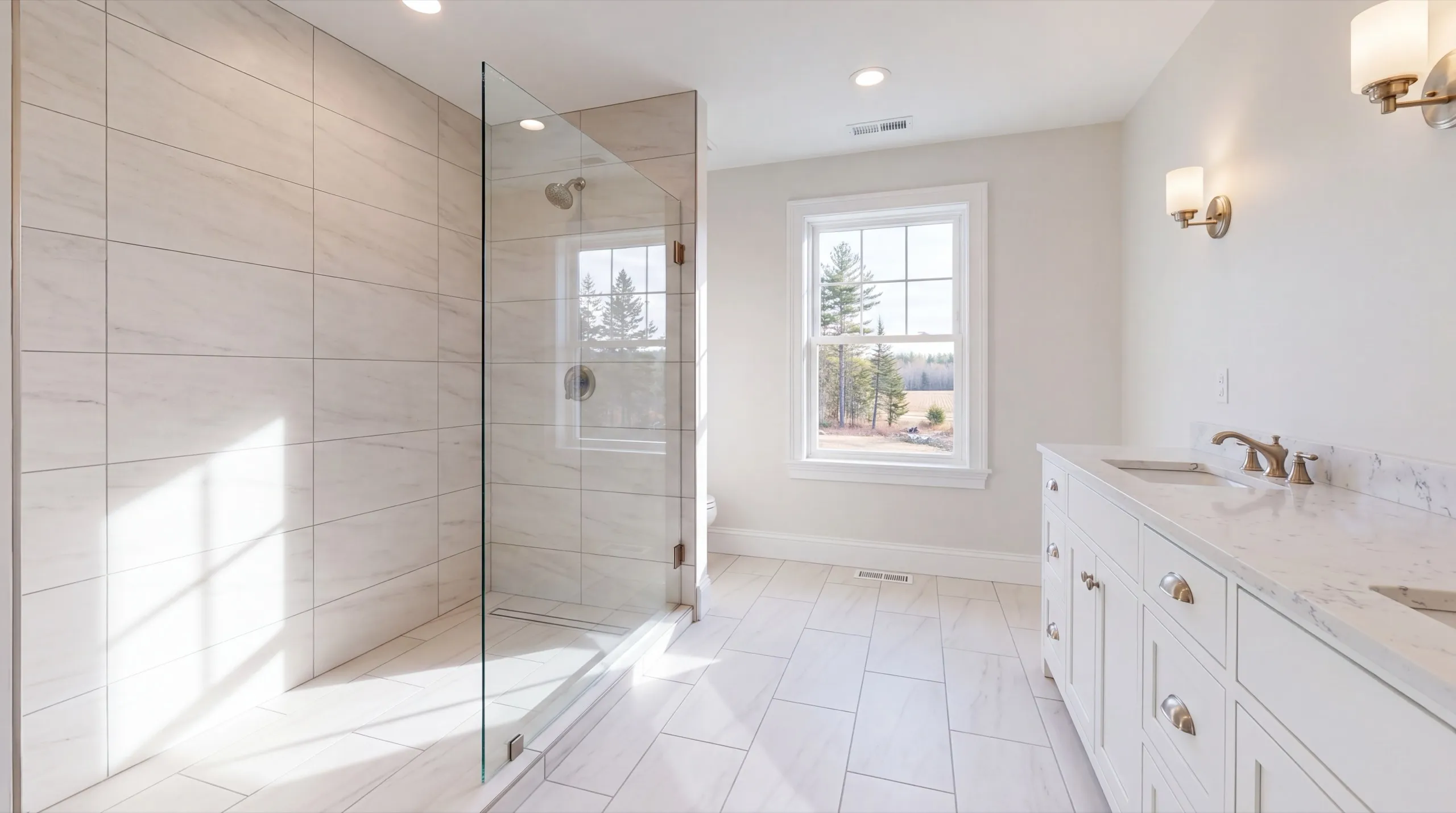 bathroom remodel with new fixtures in a Pittston home