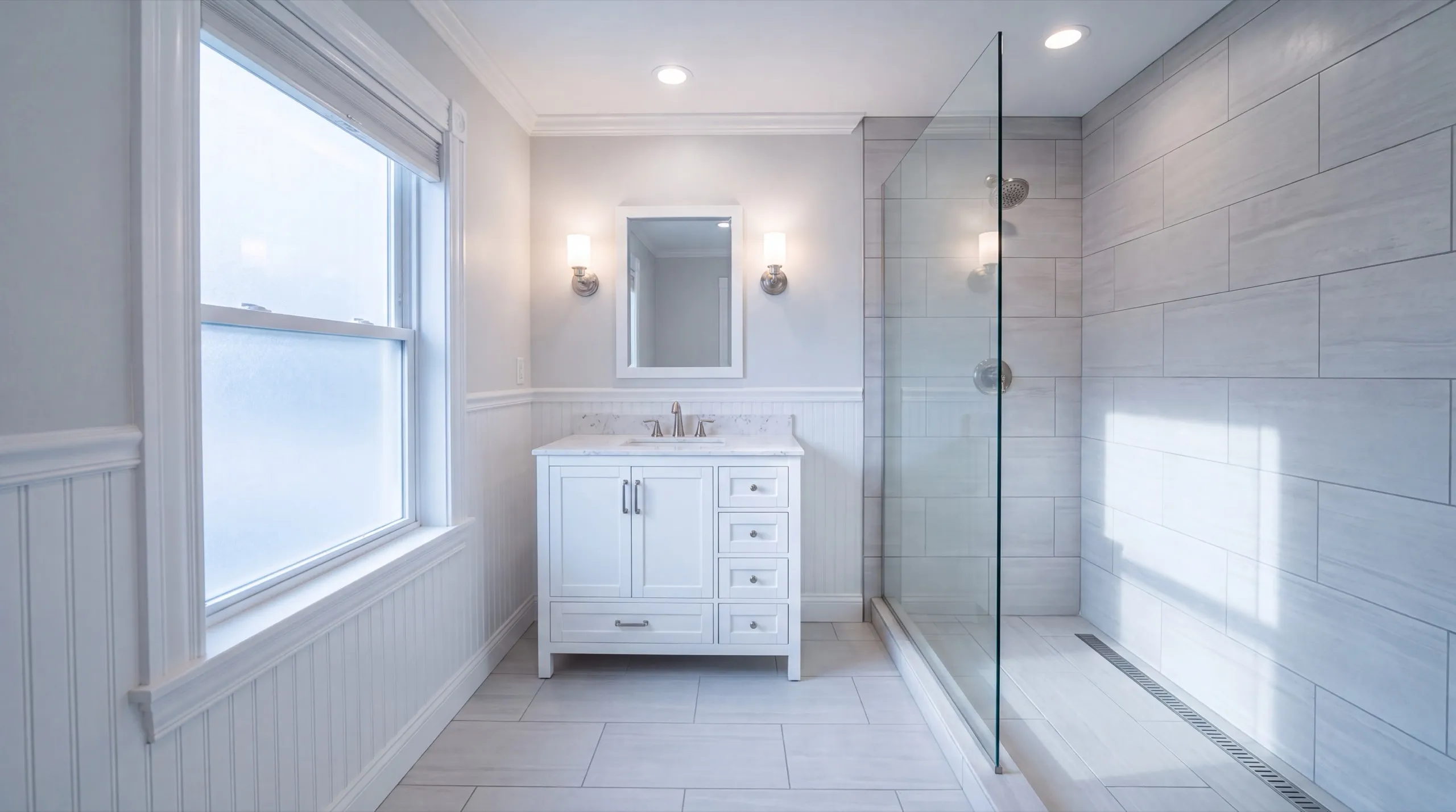 bathroom remodel with new fixtures in a Winthrop home