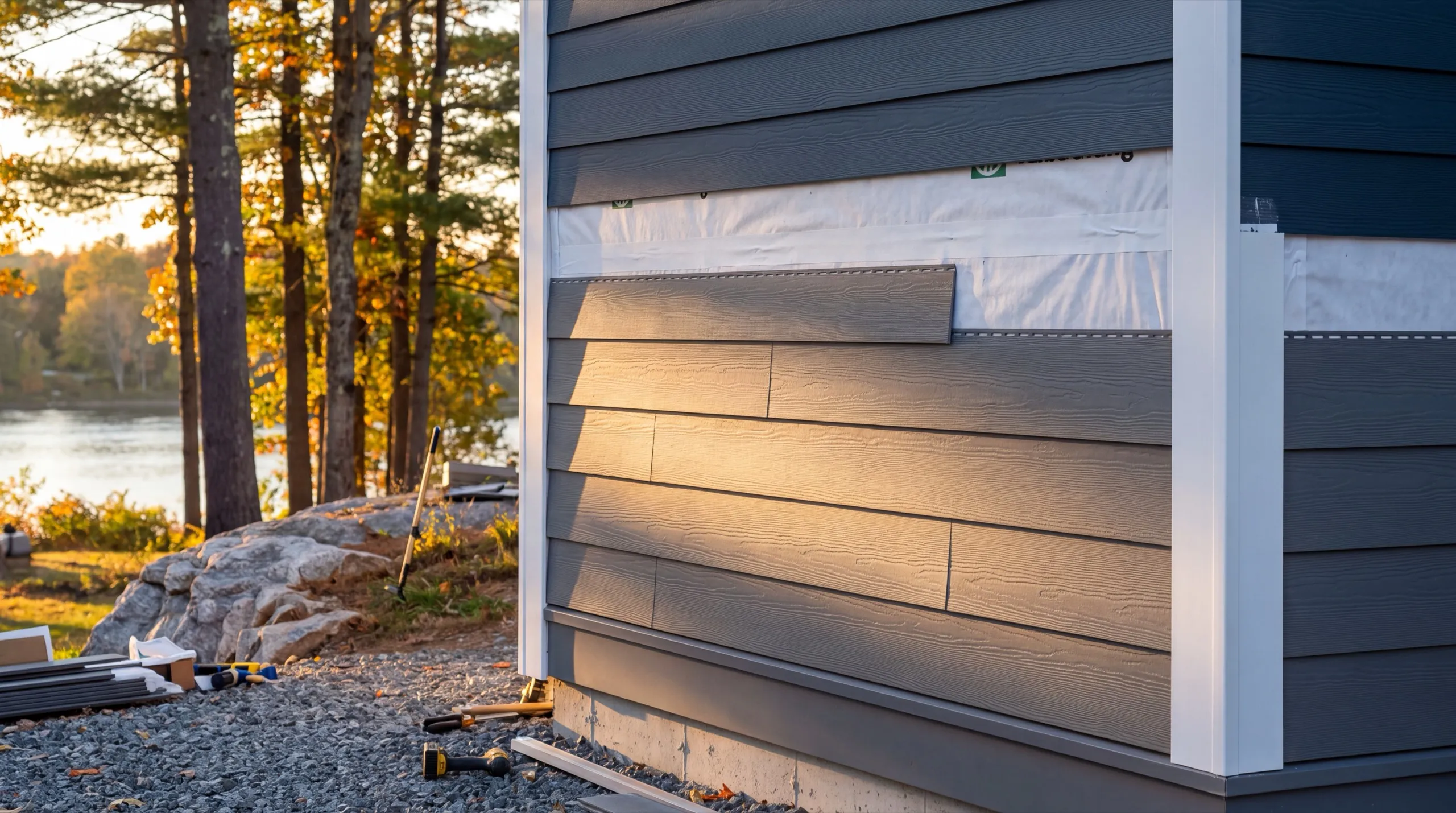 new siding installation in progress in Augusta