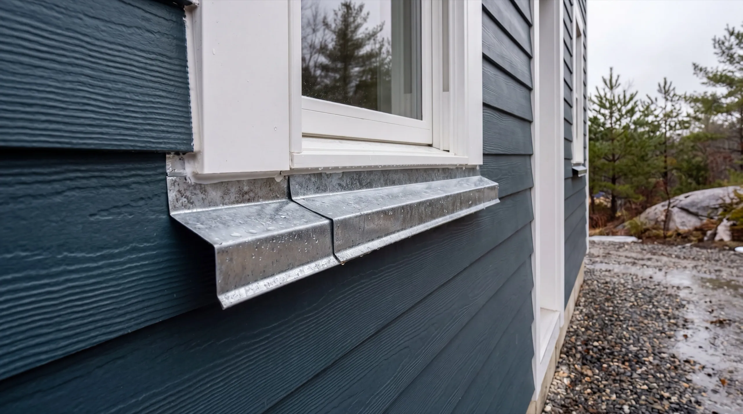 trim and flashing detail on an Augusta siding job