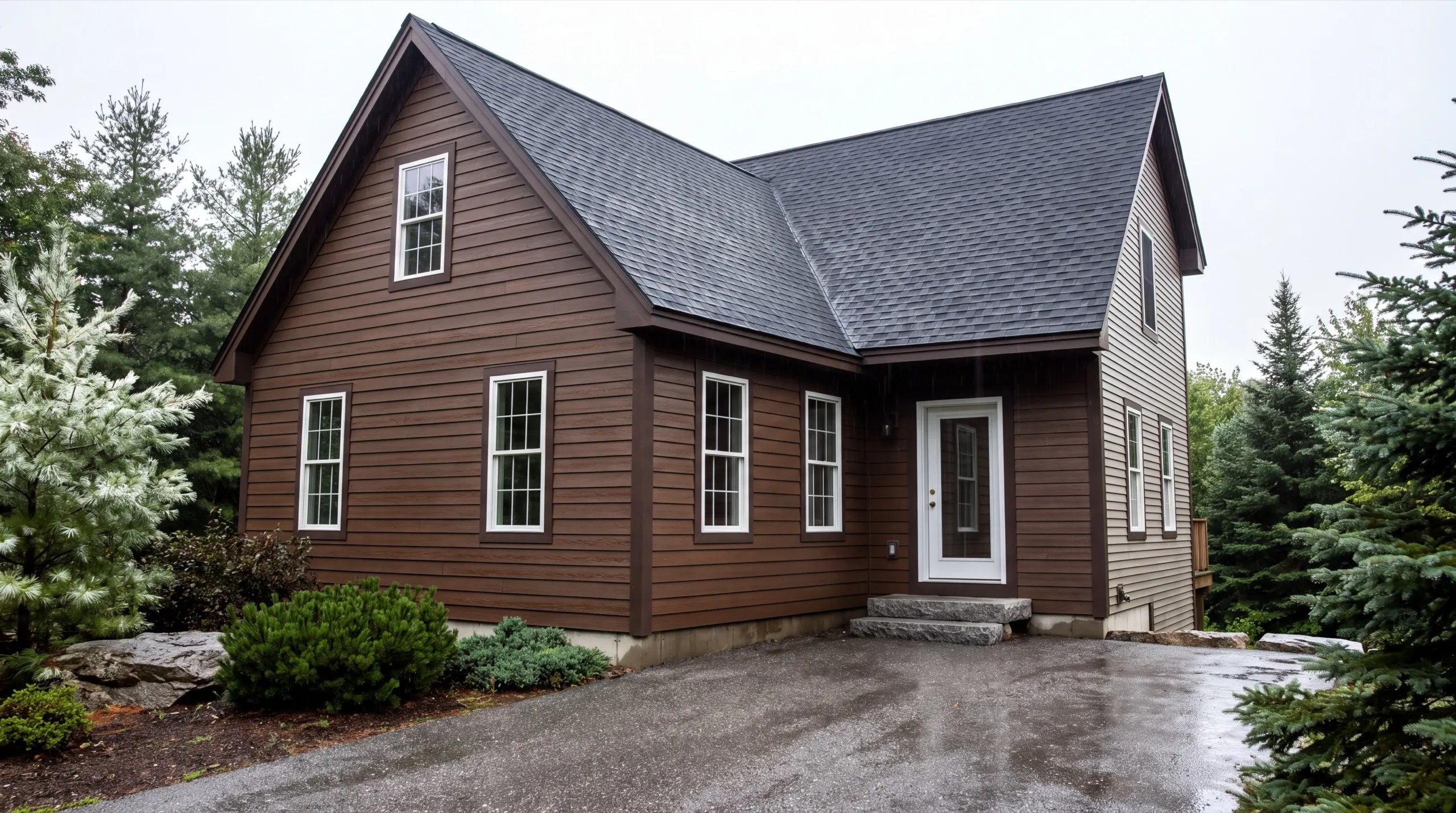 siding contractor in Farmingdale, ME installing fiber-cement siding