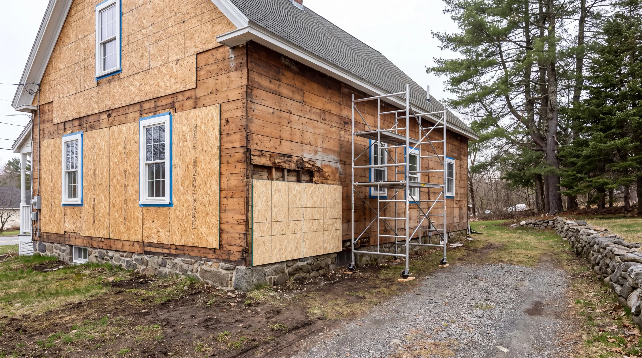old siding removal on a Randolph home